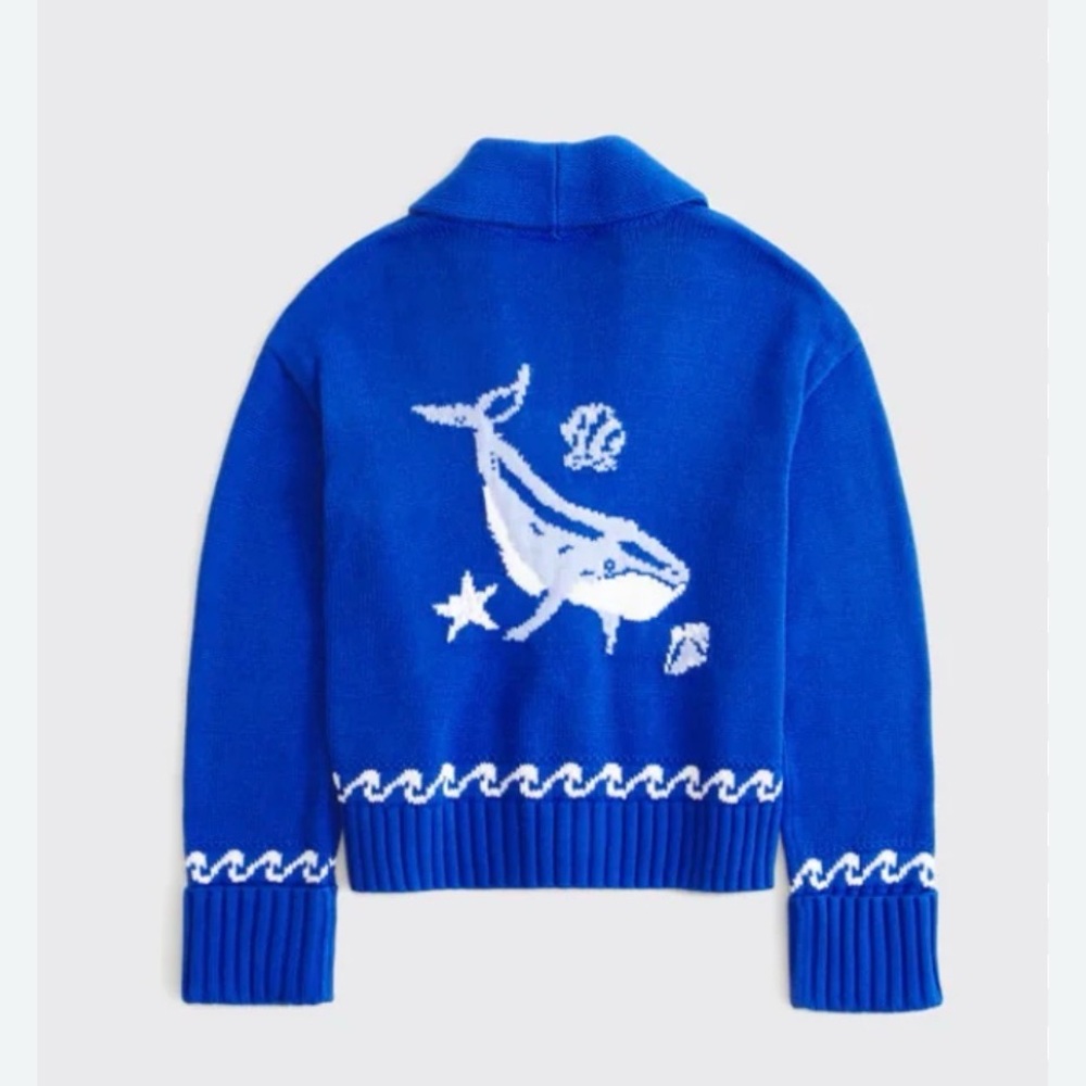 NWT Blue Anchor & Whale Cardigan Sweater - Picture 3 of 6